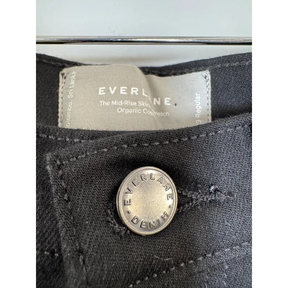 Everlane The Mid-Rise Skinny Stretch Jeans Black Organic Cotton‎ 23 Regular NEW